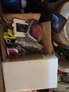 Typical junk drawer items, hand tools, key chains, book matches, etc