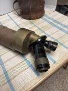 Brass "telescope"/ spotting scope, leather carry bag, 3 adjustable lenses, sights 25" long, probably military NO markings