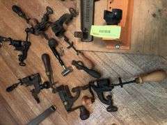 Variety of old, antique reloading tools