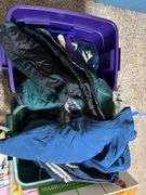 5 totes of kids toys and kids and adult clothes