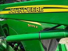 John Deere 5075 E tractor, purchased 6-2011, FWA, ROPS w/canopy, hour meter shows 558 hrs, 553 hydraulic loader 74" bucket, 16.9x 28 rear tires, 9.5 x 24 fronts, 2 rear wheel weights. Each side. SN 5075EVAB002609. Please plan late pick up so we can load people out 3 pt fast hitch, see link in description for video WIRE TRANSFER REQUIRED