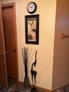 African animal prints and decor, rug, towels, fold up drying rack