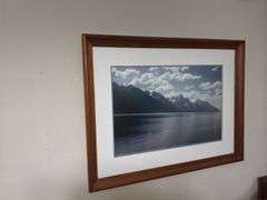 Amana walnut frame and print 33 x 25