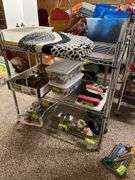 3 shelf unit 18D x 36L x 36H welded wire chrome NO CONTENTS