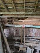 All lumber on back wall