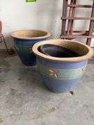 2 Ceramic planters 12" tall x 15" round