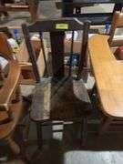 Tab arm school desk and two chairs