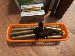 Assorted military ammo, brass etc...