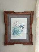 Schanz Furn Amana oak picture frame 23 x 27 w/ Landenberger AP S/N 49/100 print of a White-Eared Hummingbird