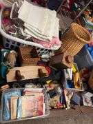 Baskets, sewing hoop, shopping bags etc...