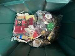3 totes of Hallmark ornaments, glassware, pictures and frames etc...