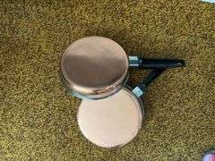 Canteen, coffee pot, lunch pails, small stainless steel bowls, etc