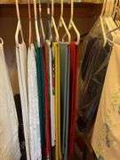 9 hangers of table linens