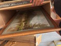 Large box of artwork does include some quality pieces, wildlife landscape, etc.