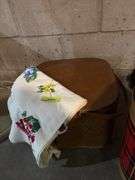 Square picnic basket, metal plaid picnic basket and tablecloth