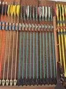 36 +/- mostly wood shaft traditional arrows and large quiver