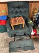 La-Z-Boy recliner and wood leg ottoman