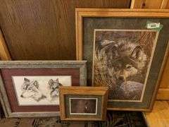 Three wolf prints and elk prints