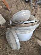 Bucket of tire hubcaps
