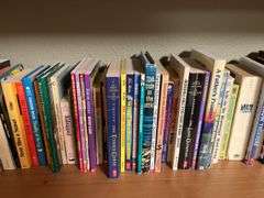 LOTS of paperback books 3 shelves