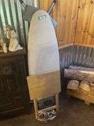 Ironing board, large iron and tv tray