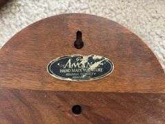 Amana walnut glass tray lazy susan and 3 ceramic Amana walnut trivets