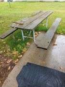 8' picnic table with heavy duty steel legs, needs new wood