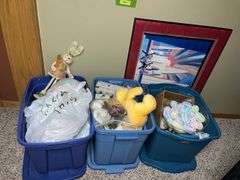 3 totes of Easter themed decor