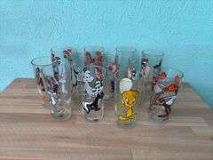 Twelve Pepsi character glasses