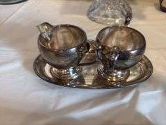 Sterling tray, cream and sugar 9.17 oz