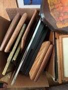 Many picture frames and pictures, all sizes