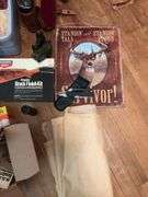 Tanned deer hide, stock refinishing set, variety of gun/hunting type items
