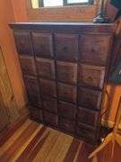 Multi drawer storage piece, plus hall tree and lamp! *there are two drawer pulls missing