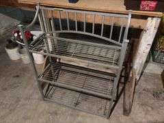 Small metal shelf 10x26x34H