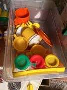 Fisher Price, wooden blocks, noise makers etc...