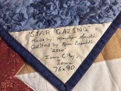 74x90 quilt Star Gazing, quilted in 2010