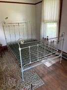 Full size metal bed with headboard and footboard Don’t let the springs deter you from bidding, if you just want the bed you can leave the springs. BLUE LIGHT SPECIAL, this sale only!!