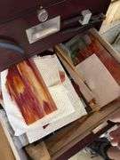 Four drawer cabinet with lots of glass to make stained glass