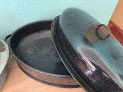 Two Granite ware roasters