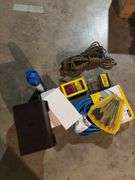 Rope, drop cords, bits, multipurpose plastic boxes, tape measure, bug spray, hooks, etc