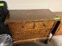 4 drawer painted grain dresser 20D x 38L x 34H