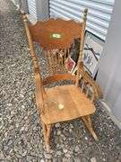 Pressed back rocking chair