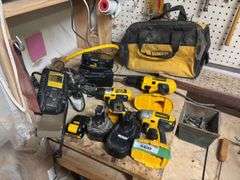 DeWalt hand tools, batteries, and chargers