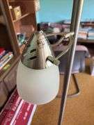 6’ floor lamp with frosted glass shades