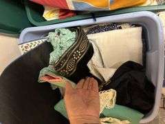 4 large totes of various fabric, LOTS!