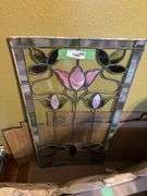 Beautiful and very FRAGILE antique stained glass piece, needs to have some places reinforced, it's very unstable!!