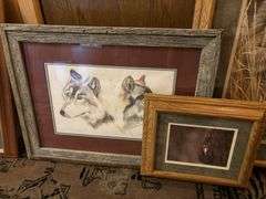 Three wolf prints and elk prints