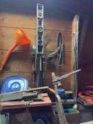 Tools etc as shown on right side of bench and wall