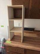 36" base cabinet and 36" double door wall cabinet and small white shelf unit  Bring a screw gun