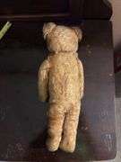 14” vintage mohair teddy bear, jointed and stitched nose, mouth, hands and feet